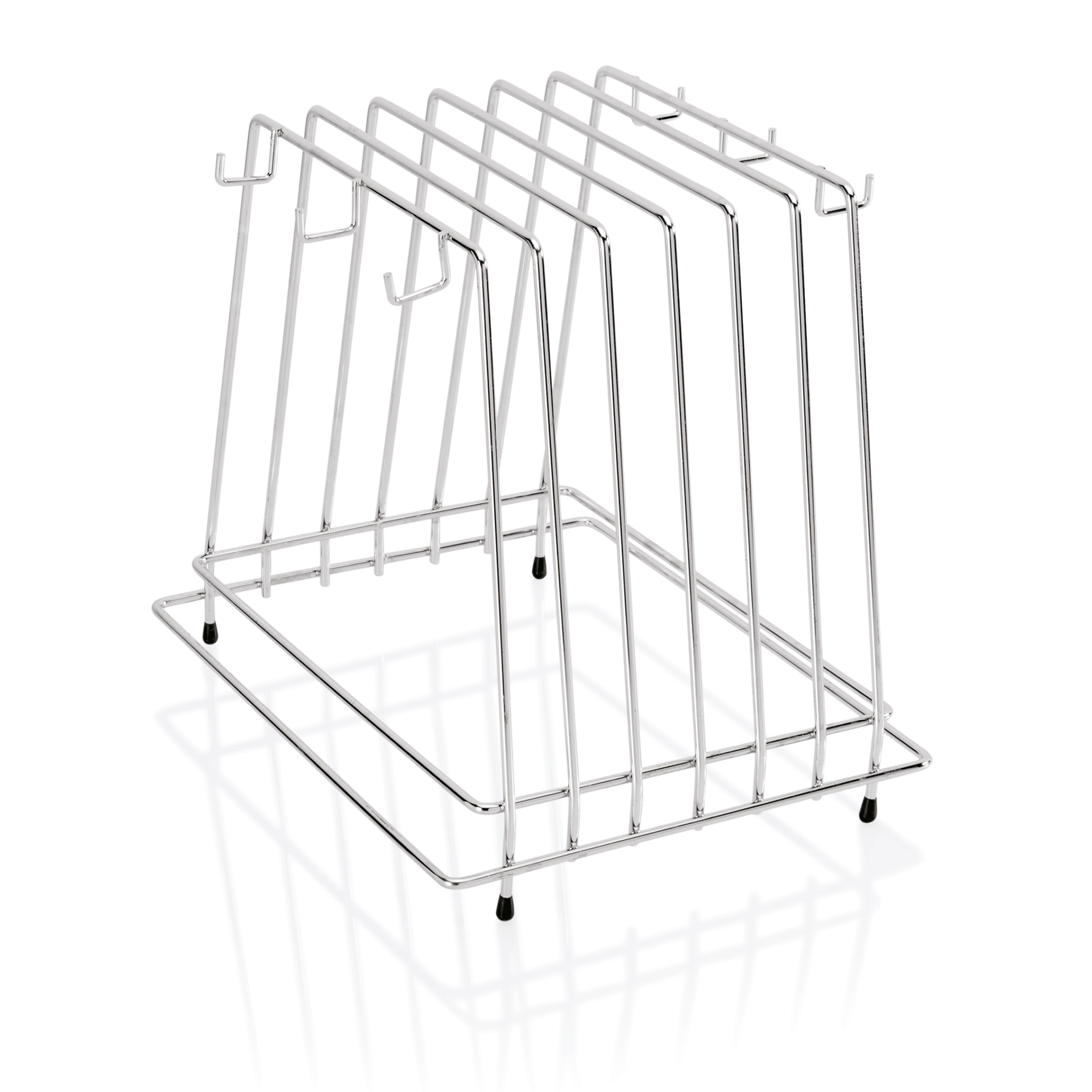 Stojalo za desko za 6 desk do 2 cm, 29,5 x 25,5 x 26 cm, krom-nikelj jeklo